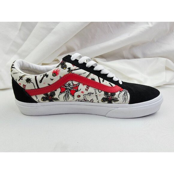 Vans Stranger Things Size Mens 9 Women 10.5 Hellfire Club Low Lace Logo Sneakers - Picture 1 of 12